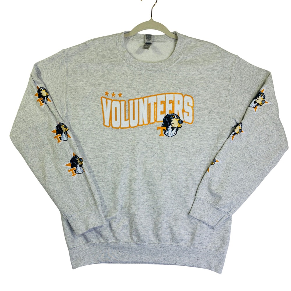 Gildan Tennessee Volunteers Smokey Mascot Crewneck Sweatshirt Gray Mens Small